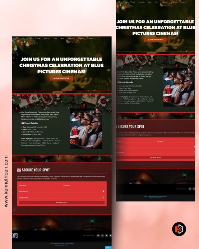 Christmas Party Landing Page