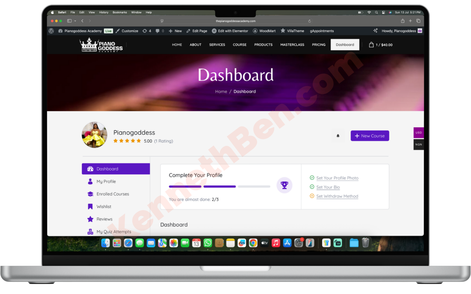 Pianogoddess-dashboard